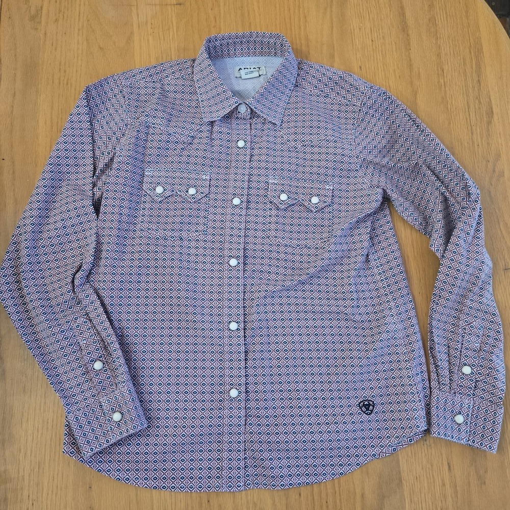 Ariat Girls Youth XL 14 Pearl Snap Button Up Western Top - Picture 4 of 11